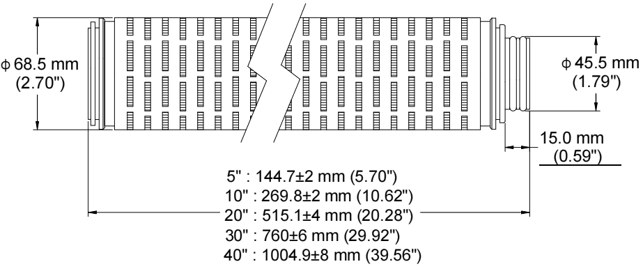 Single open end, 226 with fin