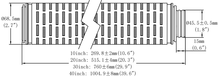 Single open end, 226 with fin